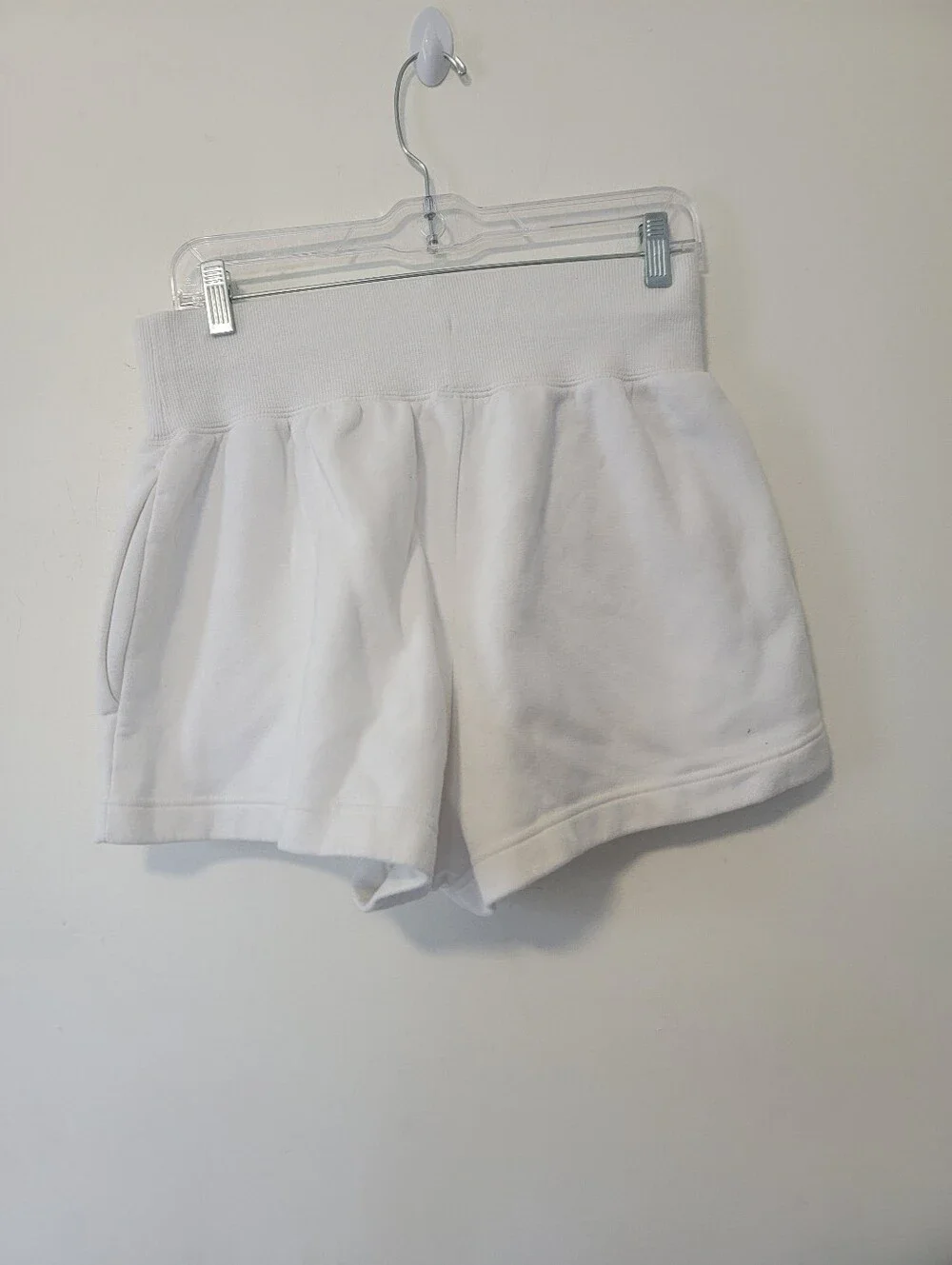 Nike White Athletic Drawstring Women’s Shorts with Black Swoosh
